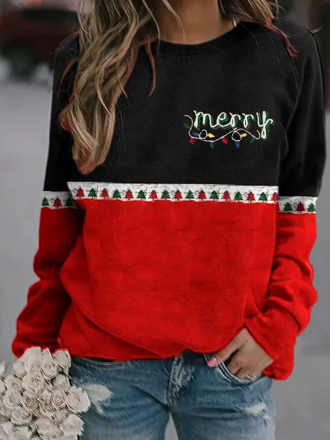 Women's Merry Christmas Printed Sweatshirt