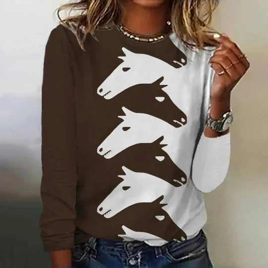 Loose Horse Casual Jersey T-Shirt