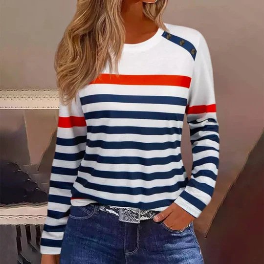 Striped Casual Loose Jersey T-Shirt