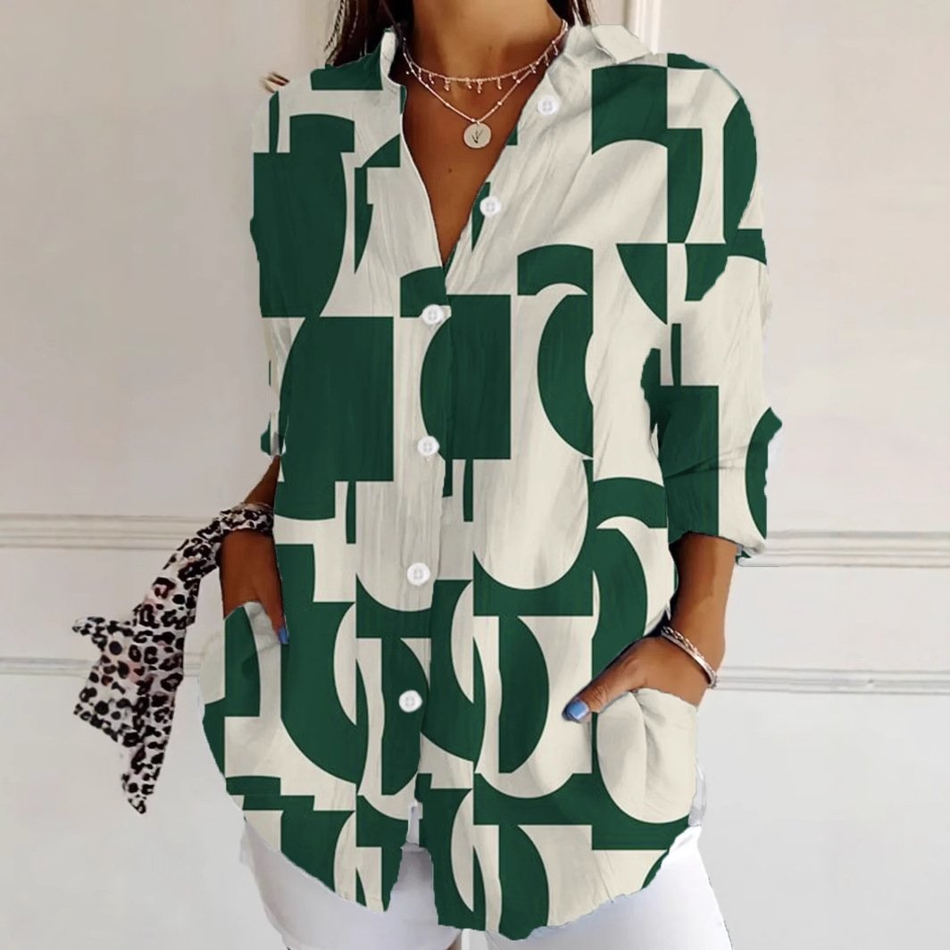 Shirt Collar Loose Casual Abstract Shirt