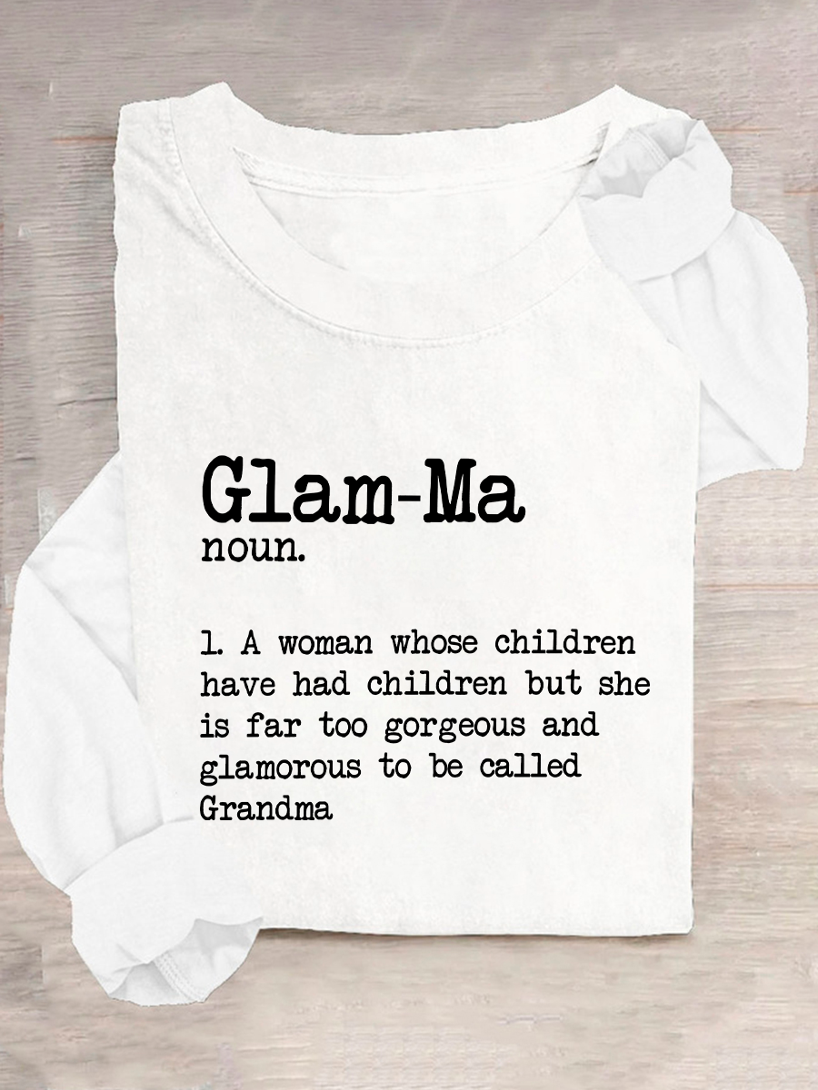 Glam-Ma Dictionary Definition Grandma Casual Long Sleeve Shirt