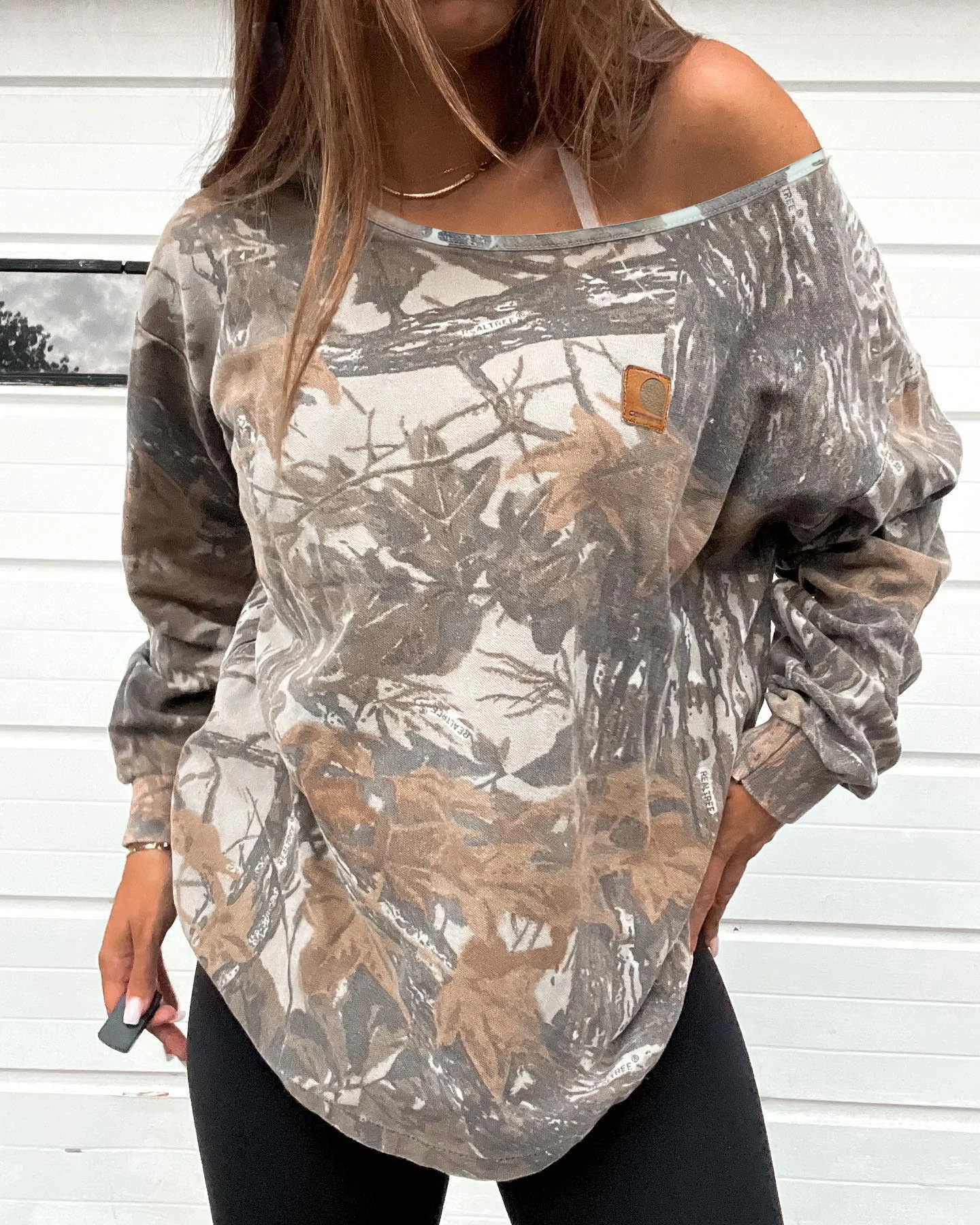 Asymmetrical Abstract Casual Loose Sweatshirt