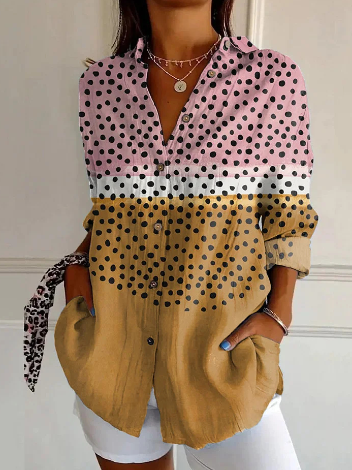 Classic Print Casual Long Sleeve Shirt