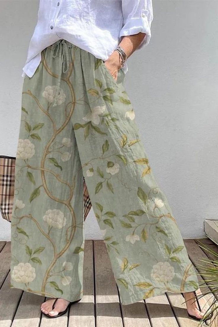 Simple Leaf Loose Pants