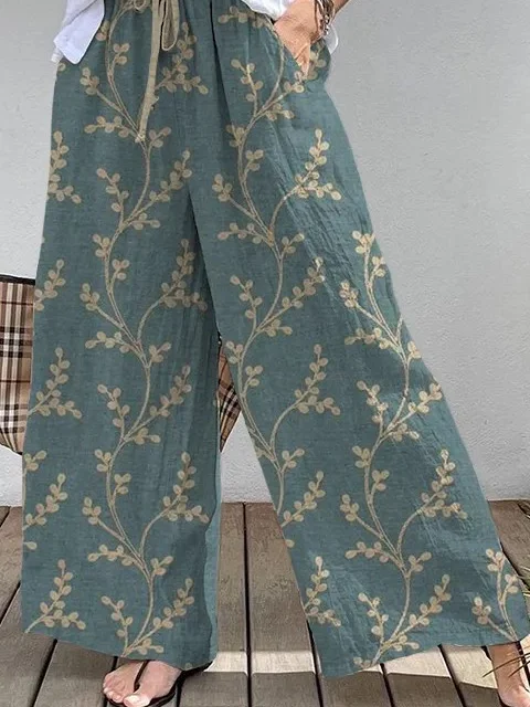 Loose Casual Embroidery Patterns Pants