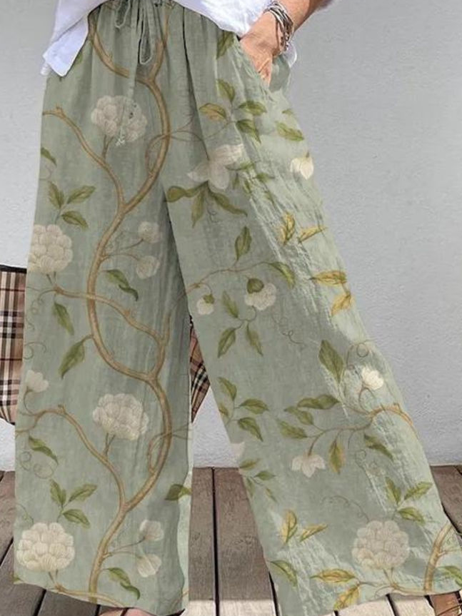 Simple Leaf Loose Pants