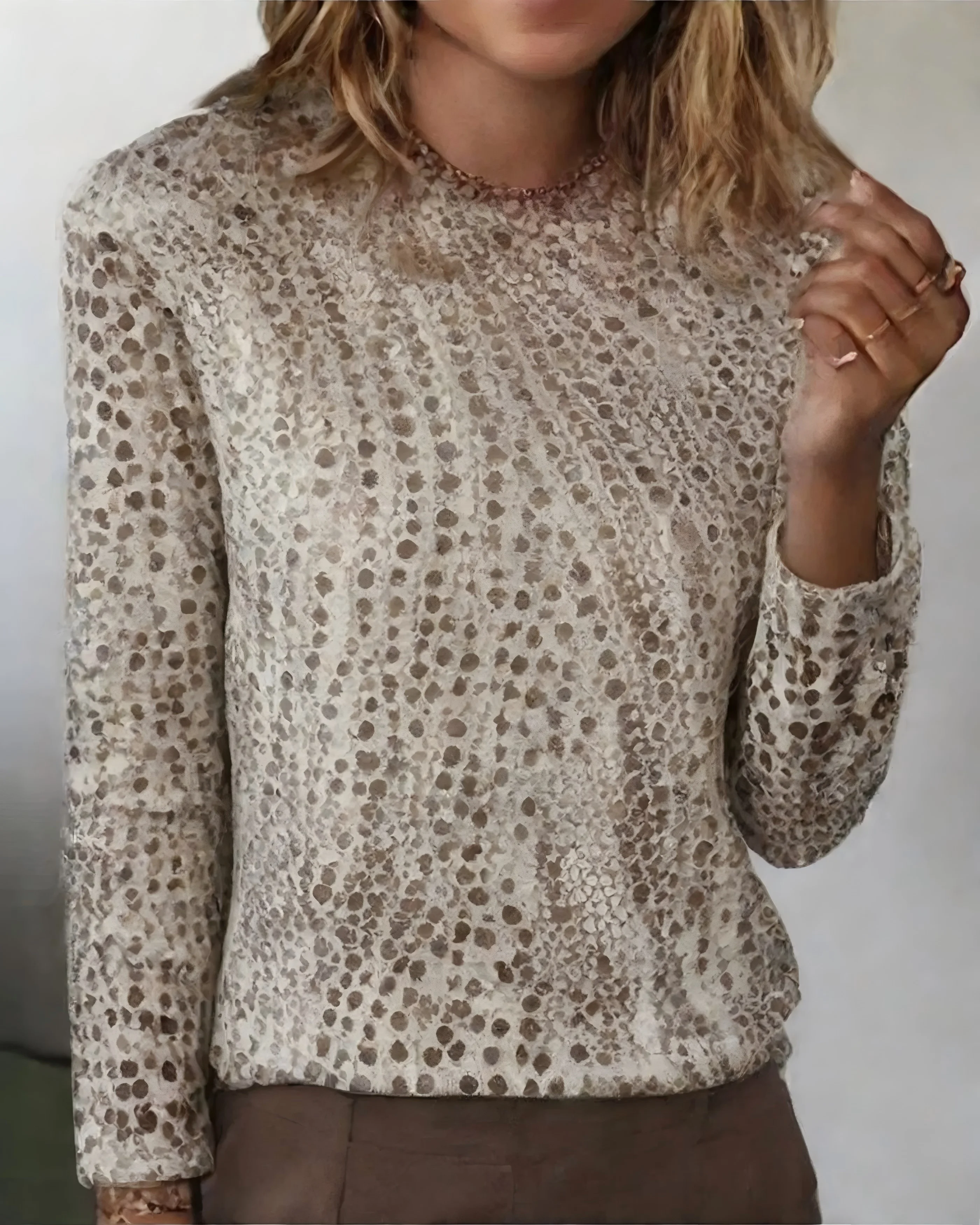 Casual Long Sleeve Round Neck T-Shirt