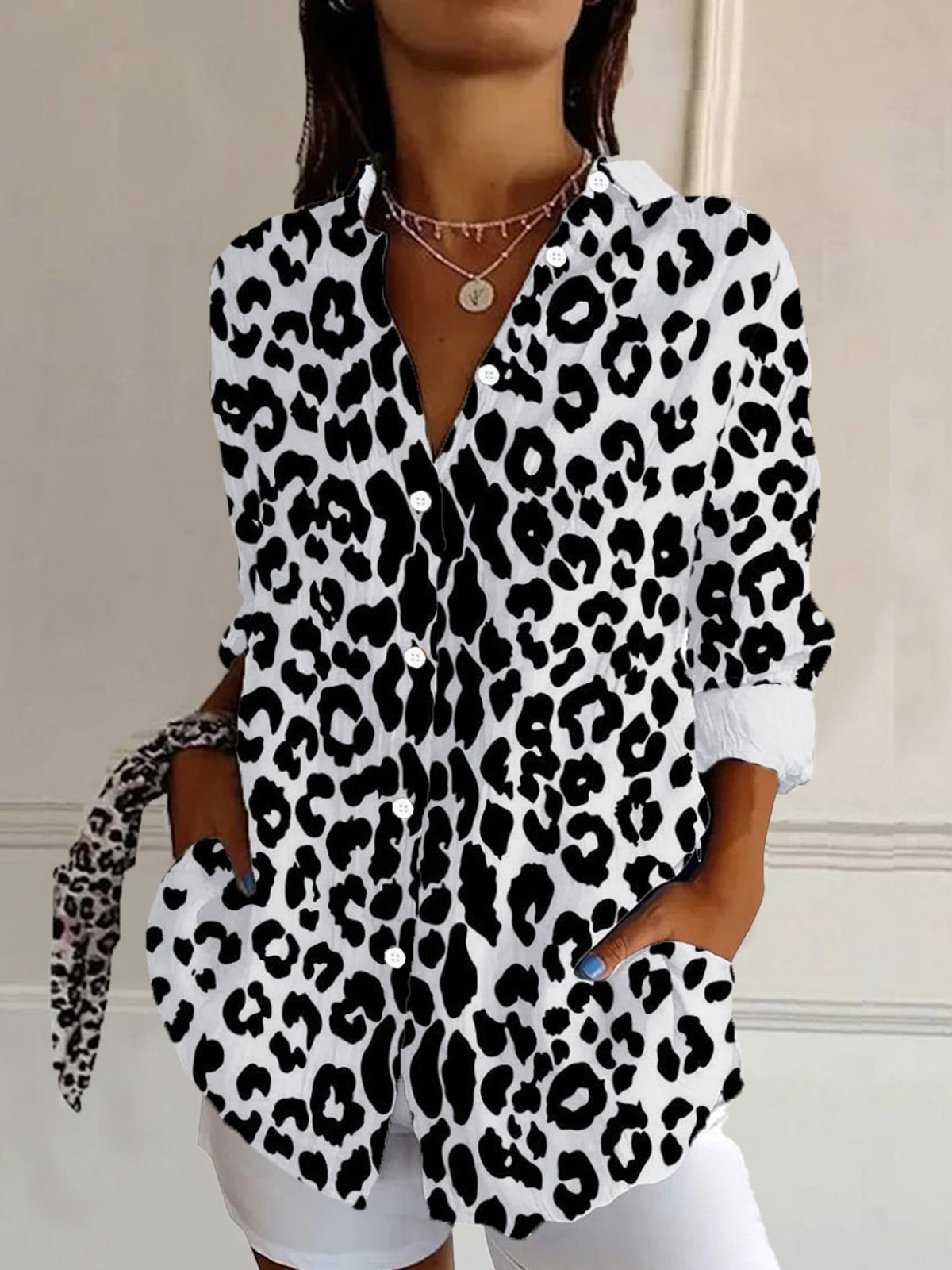 Leopard Print Long Sleeve Shirt