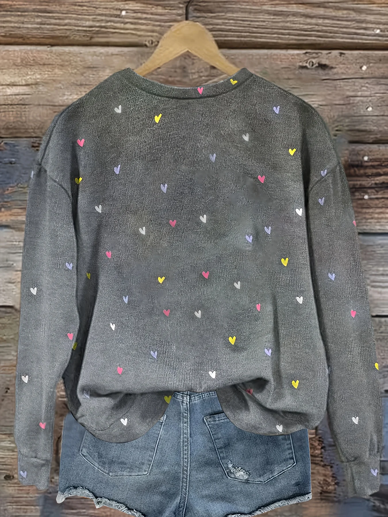 Valentine's Day Loose Vintage Crew Neck Sweatshirt