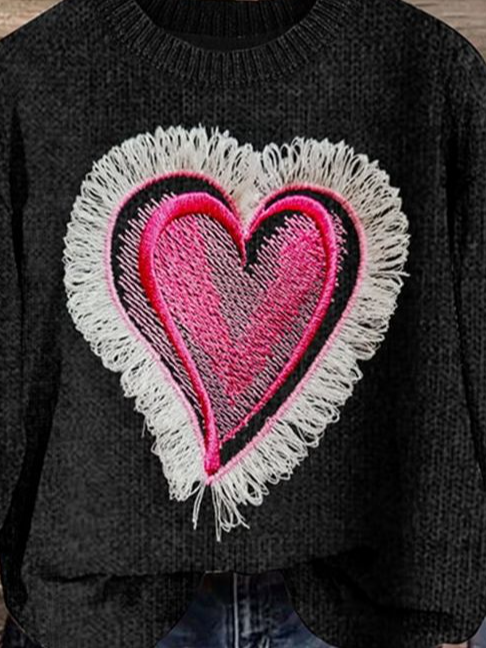 Valentine's Day Fashion Heart Long Sleeve Sweater