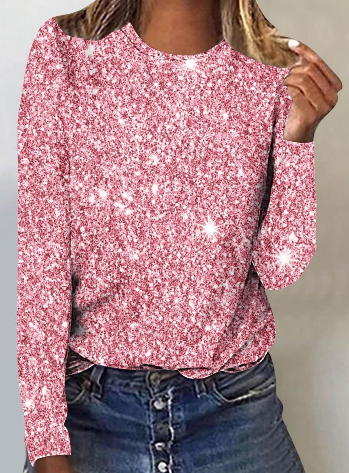 Casual Long Sleeve Round Neck T-Shirt