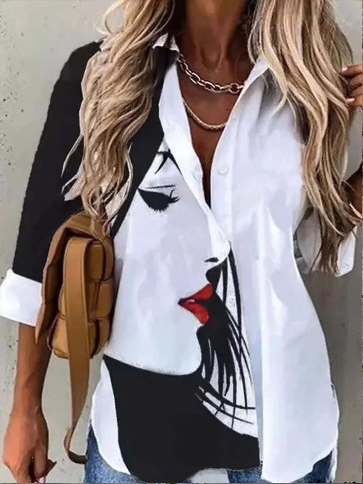 Casual Loose Shirt Collar Ethnic Shirt