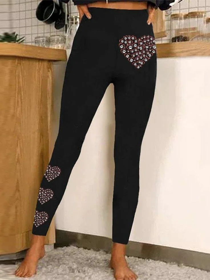 Women's Valentine's Day Heart Print Tights