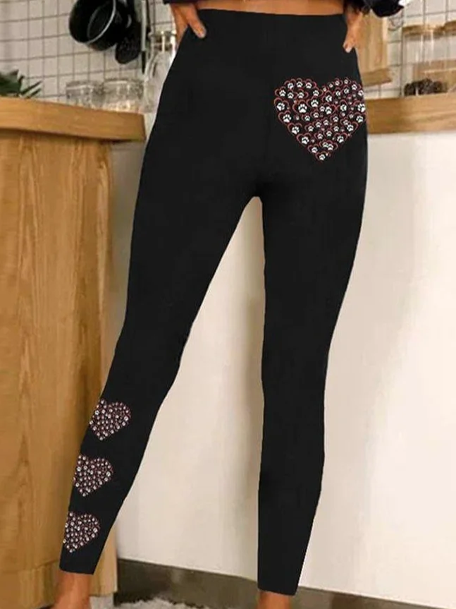 Women's Valentine's Day Heart Print Tights