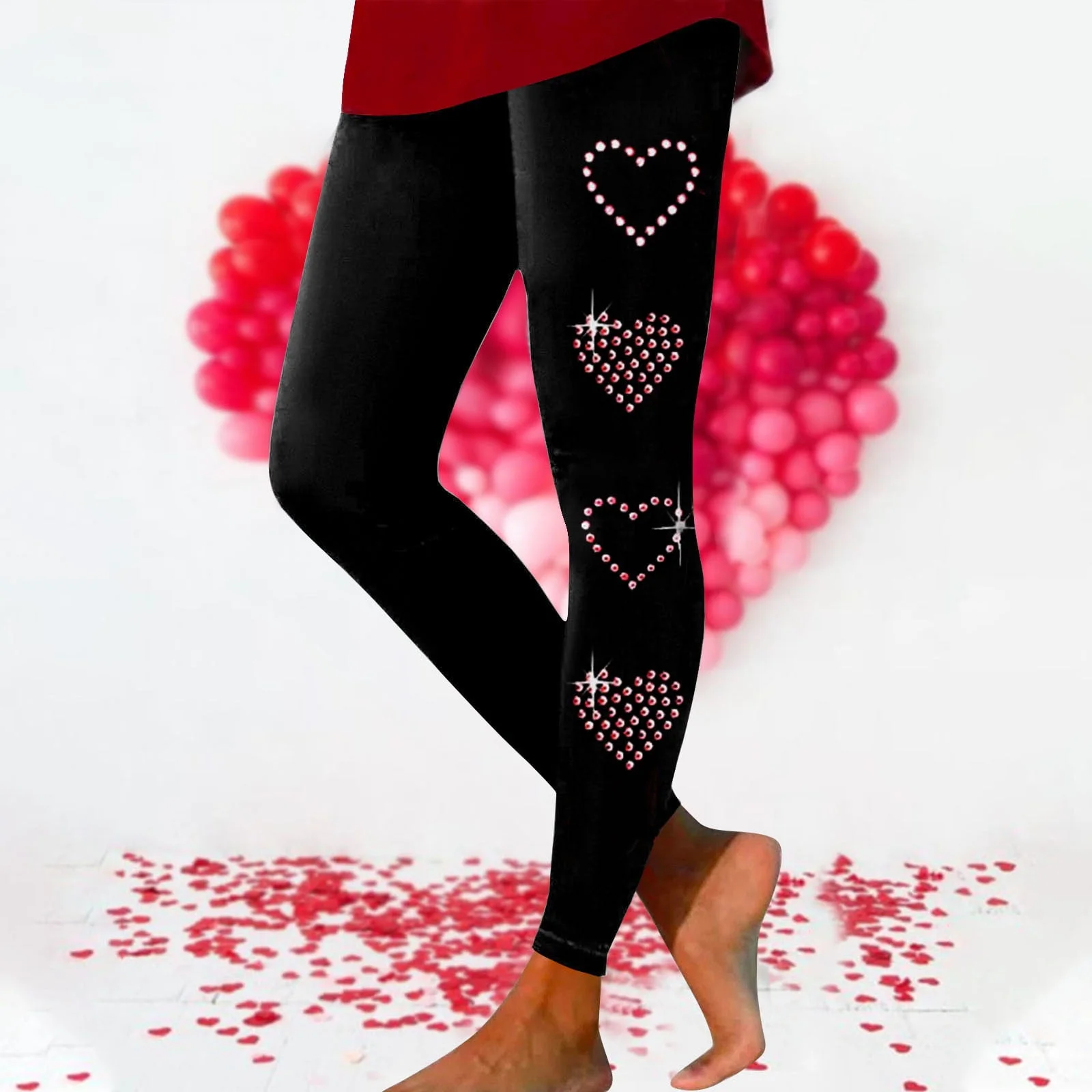 Women's Valentine's Day Heart Print Tights