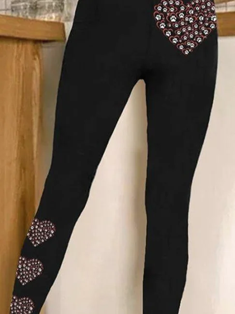 Women's Valentine's Day Heart Print Tights