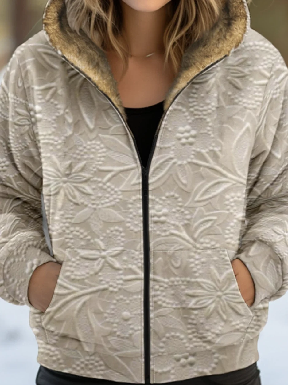 Regular Fit Casual Hoodie Padded Jacket