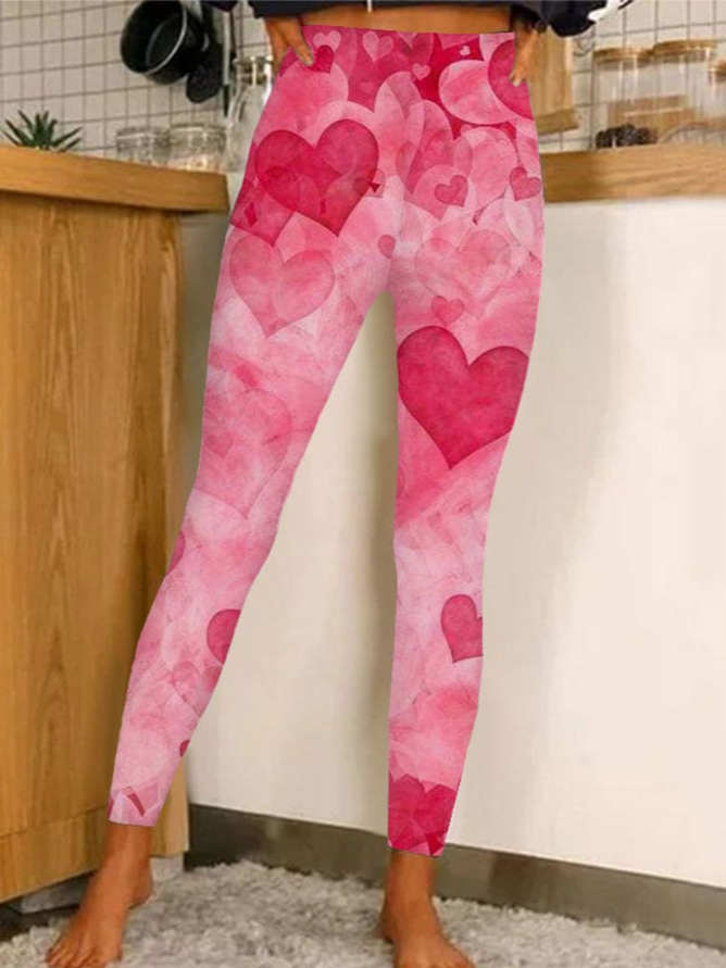 Heart Print Leggings