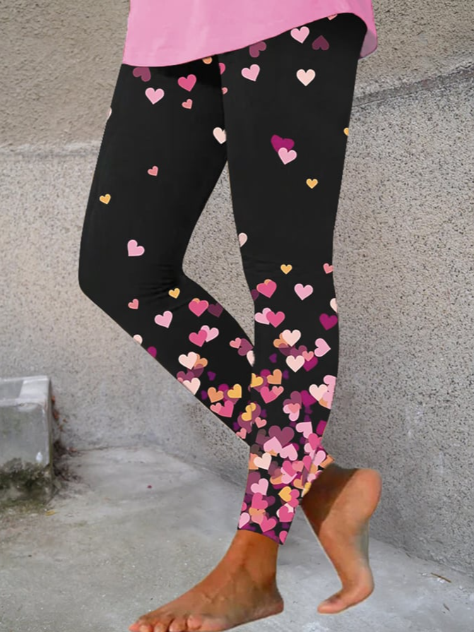 Heart Print Leggings