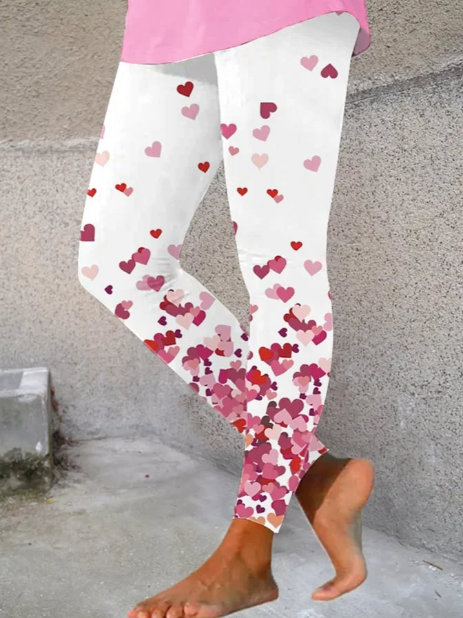 Heart Print Leggings