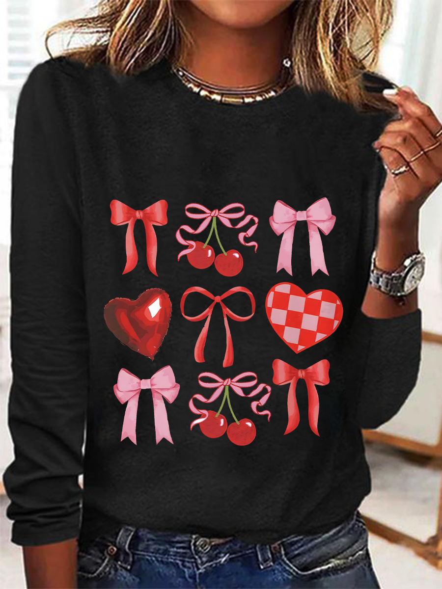 Heart Coquette Casual Long Sleeve Shirt