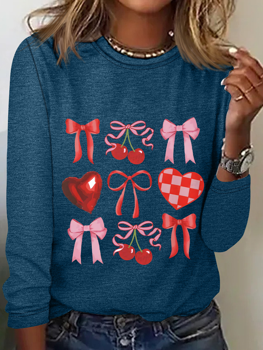 Heart Coquette Casual Long Sleeve Shirt