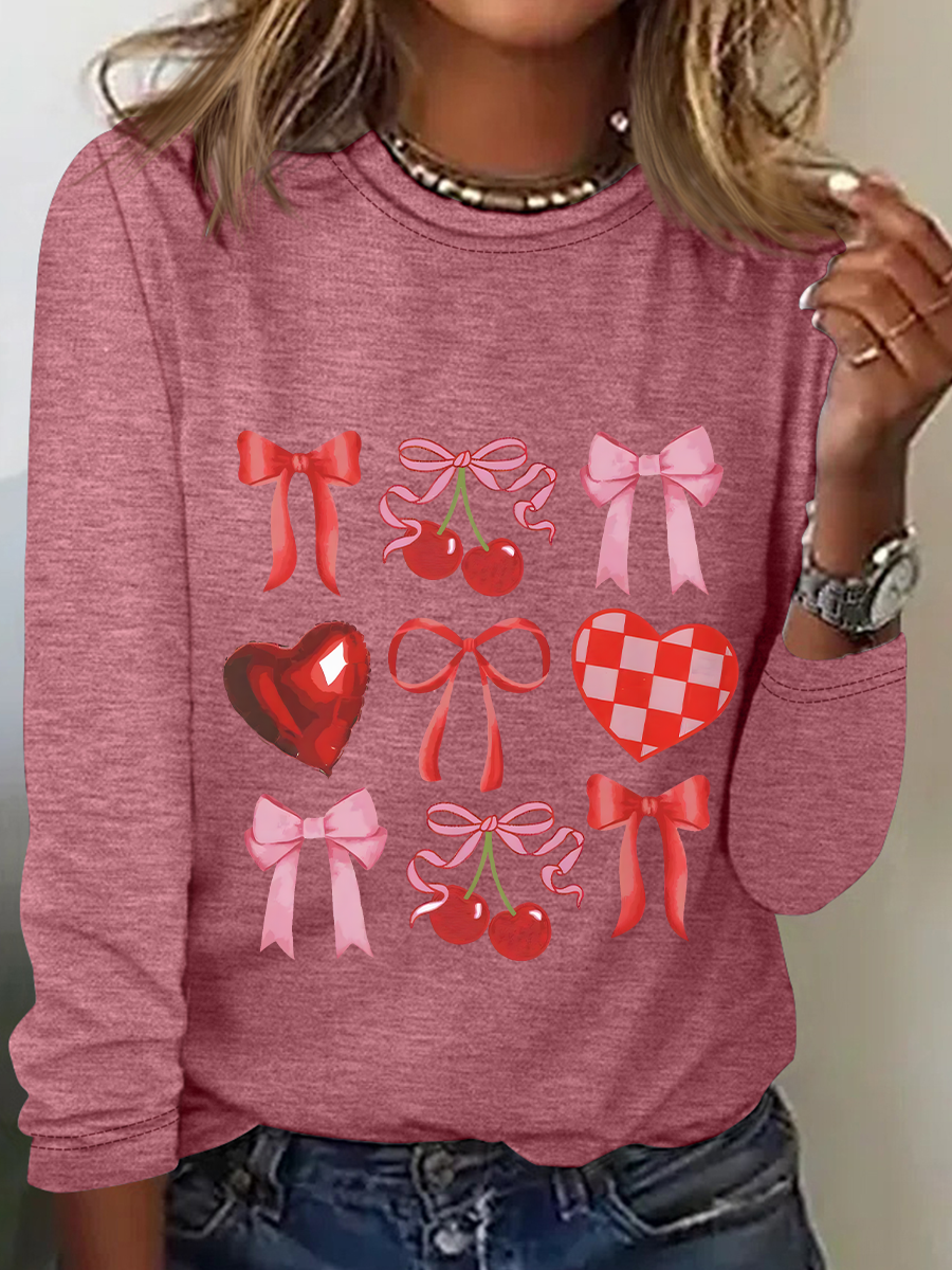 Heart Coquette Casual Long Sleeve Shirt