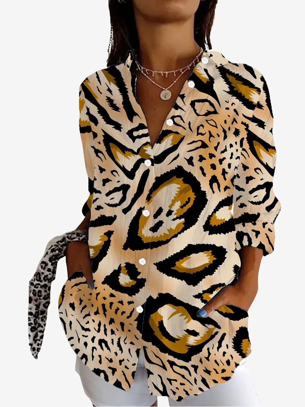 Leopard Print Long Sleeve Shirt