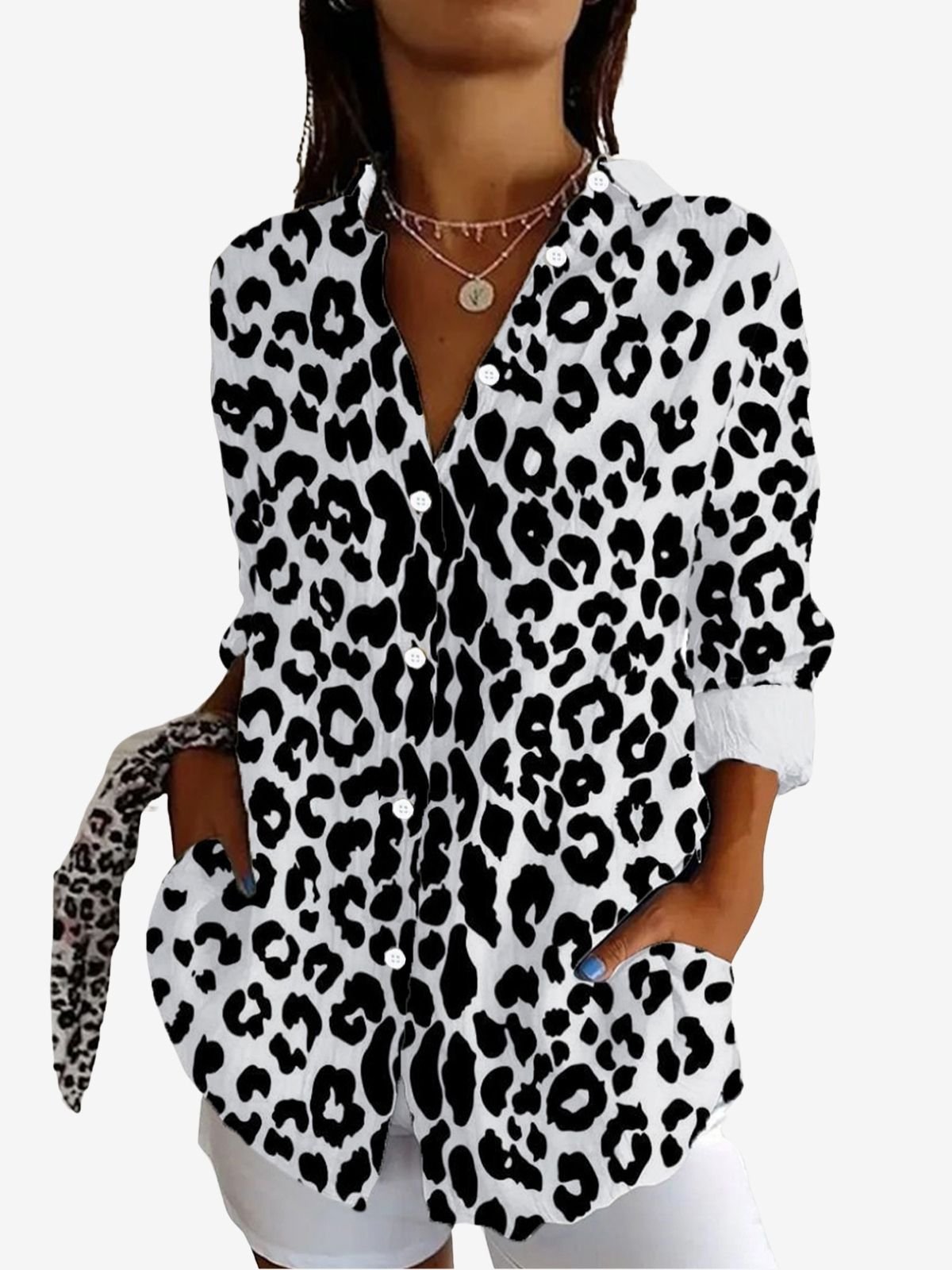 Leopard Print Long Sleeve Shirt