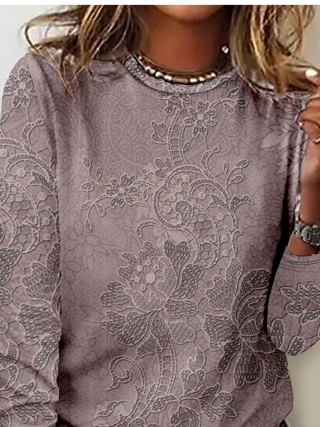 Casual Long Sleeve Round Neck T-Shirt