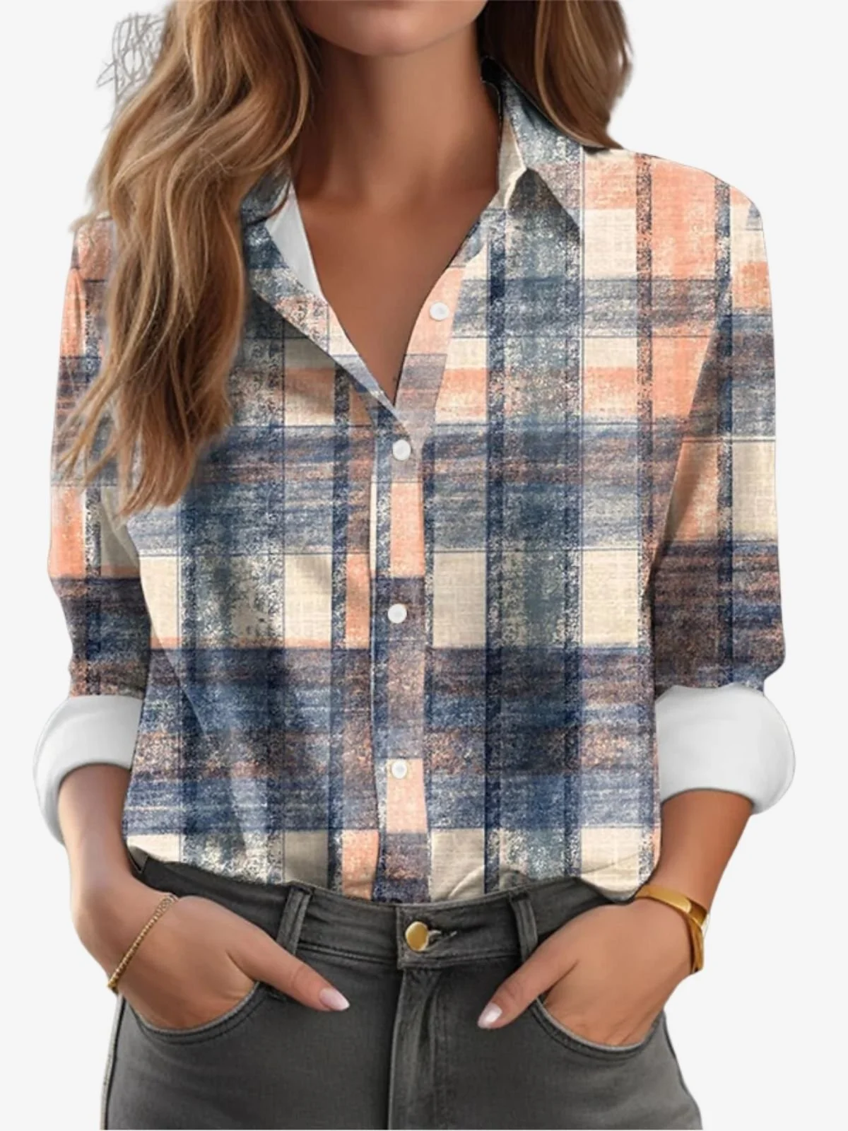 Plaid Print Casual Shirt