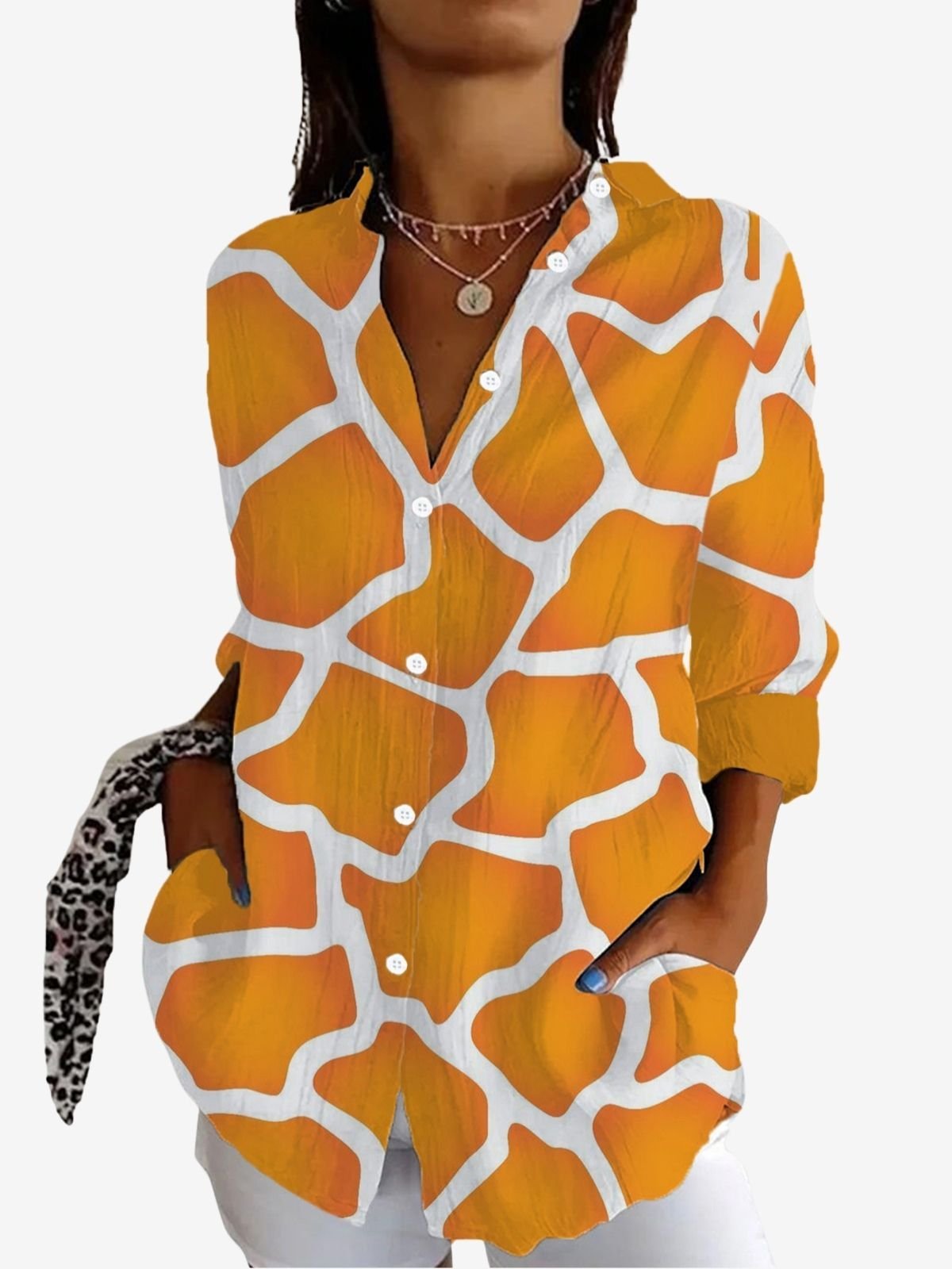 Geometric Print Long Sleeve Shirt