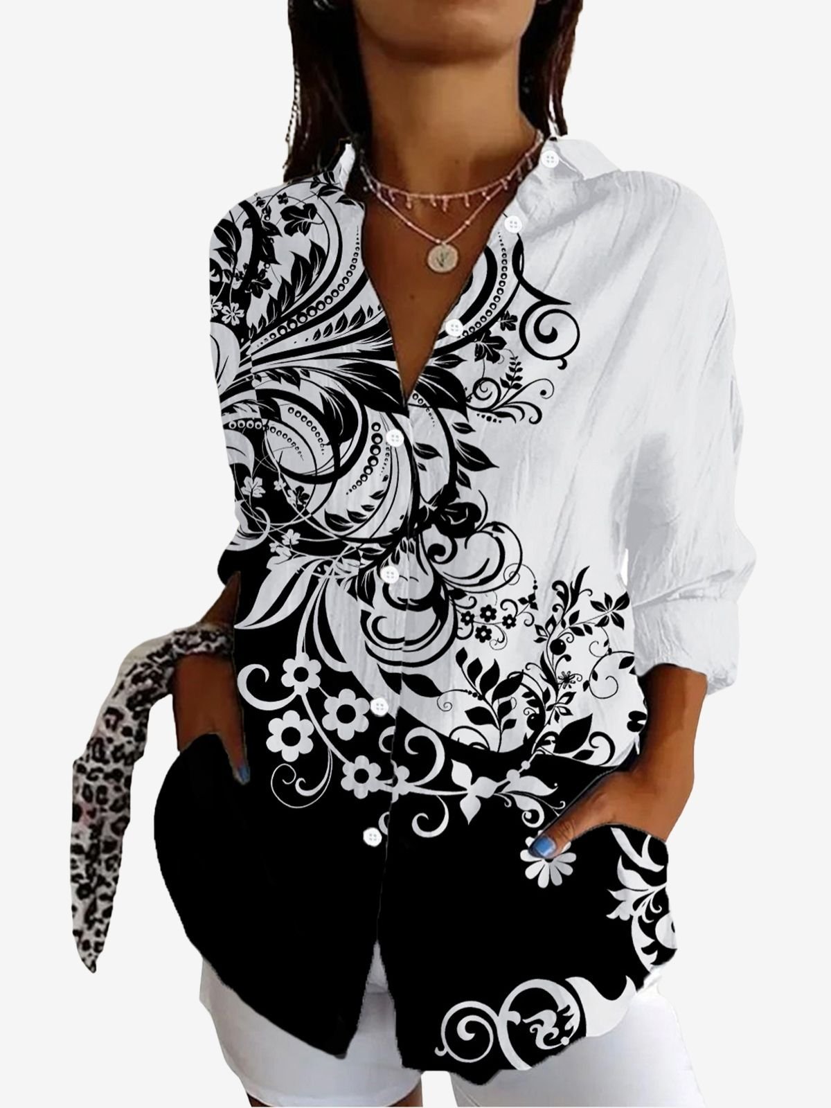 Floral Print Long Sleeve Shirt