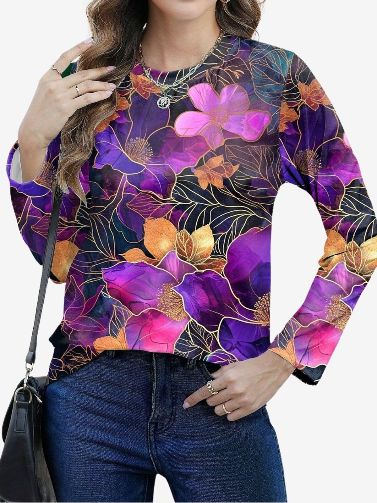 Floral Casual Crew Neck T-Shirt