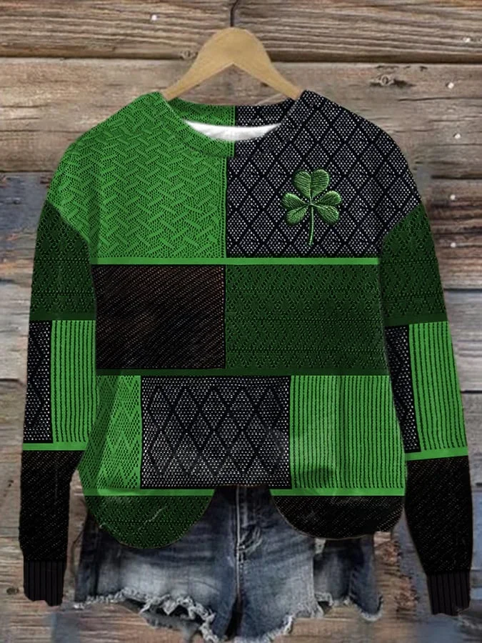 Women's St. Patrick's Day Shamrock Print Sweatshirt