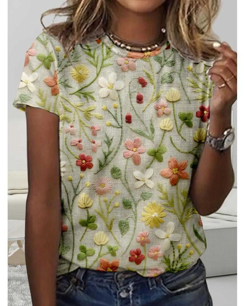 Print Casual Short Sleeve T-Shirt