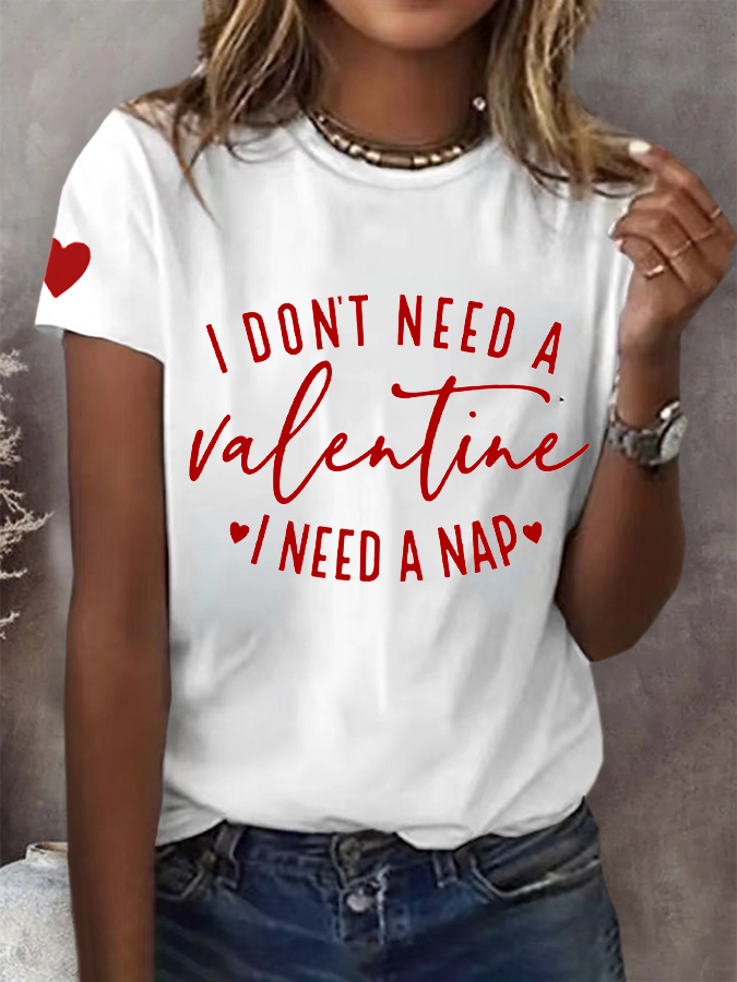 Women's Short Sleeve T-shirt Summer Valentine's Day Love Round Neck Daily Outing Casual Top