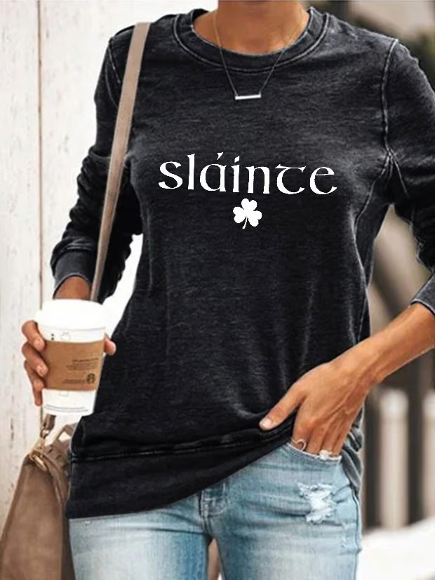 Women's Slainte St. Patrick's Day Print Sweatshirt