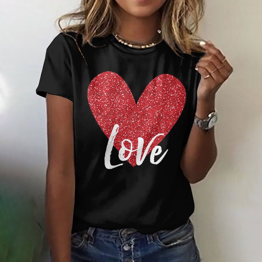 Love printed short sleeved T-shirt