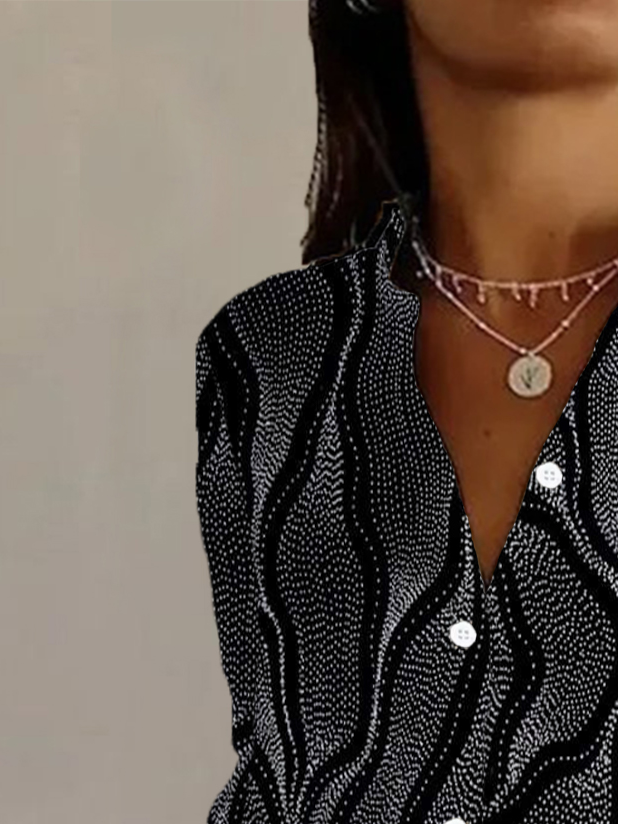 Geometric Print Long Sleeve Shirt