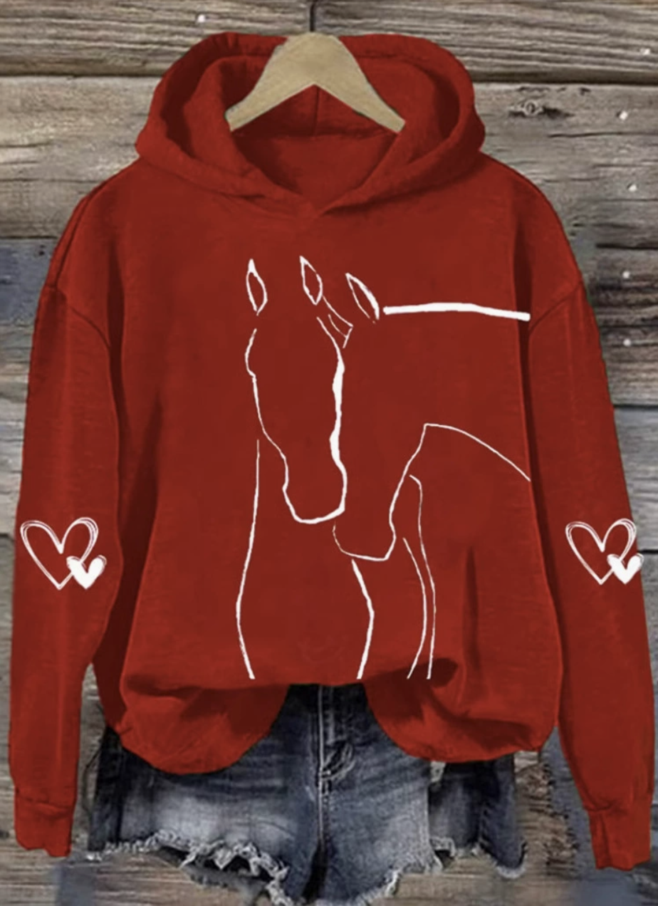 Love Pony Art Leisure Hoodie