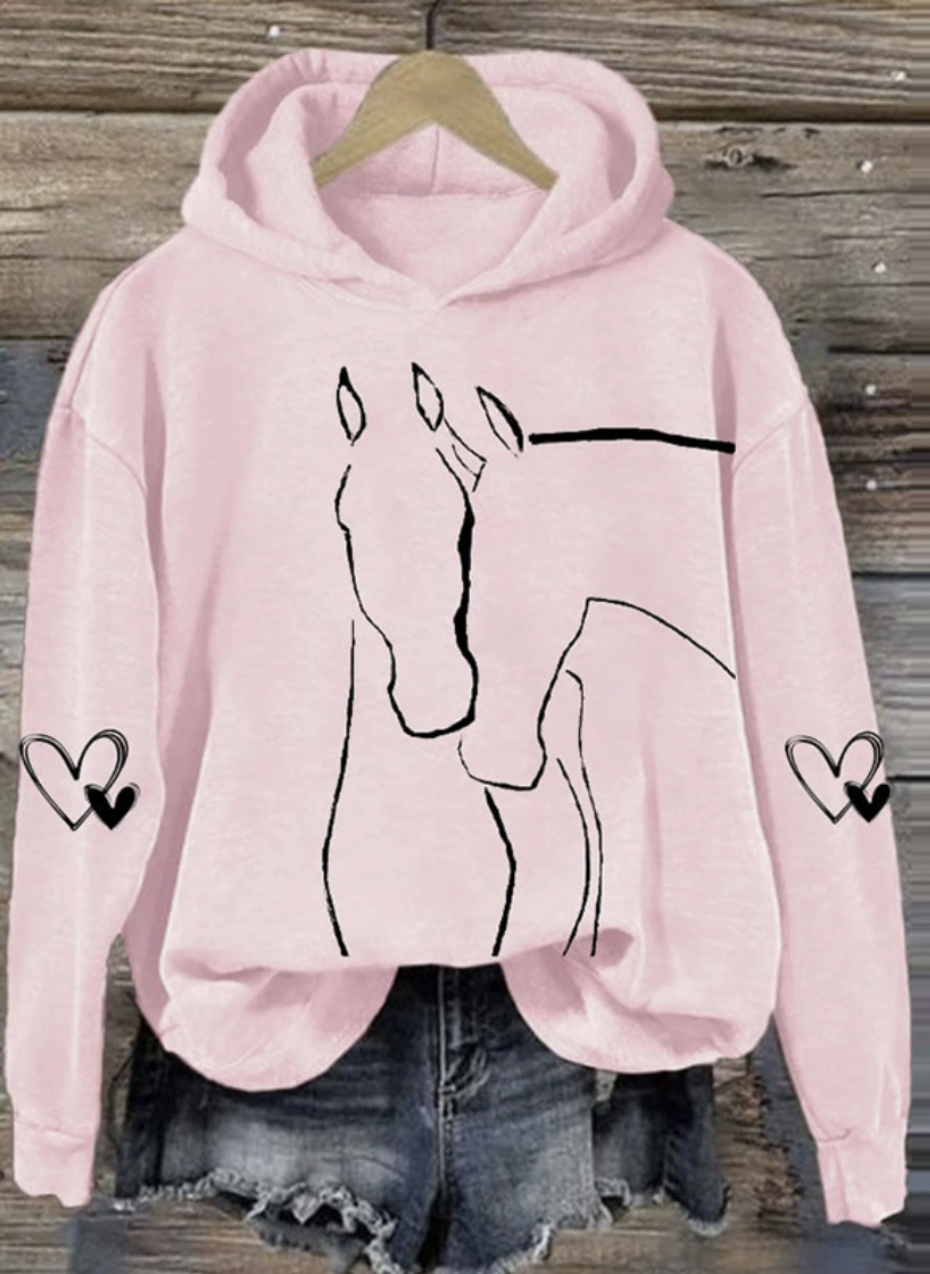 Love Pony Art Leisure Hoodie