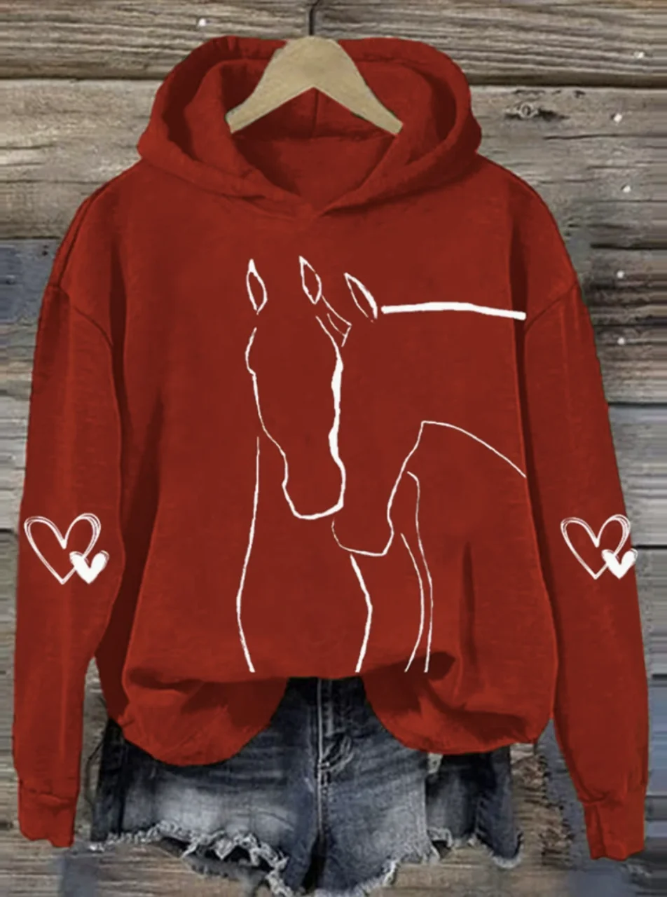 Love Pony Art Leisure Hoodie