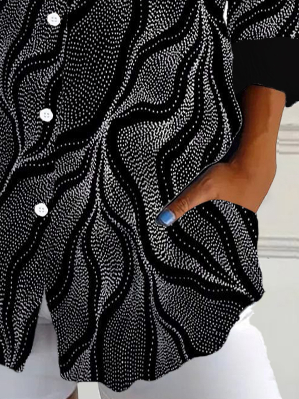 Geometric Print Long Sleeve Shirt