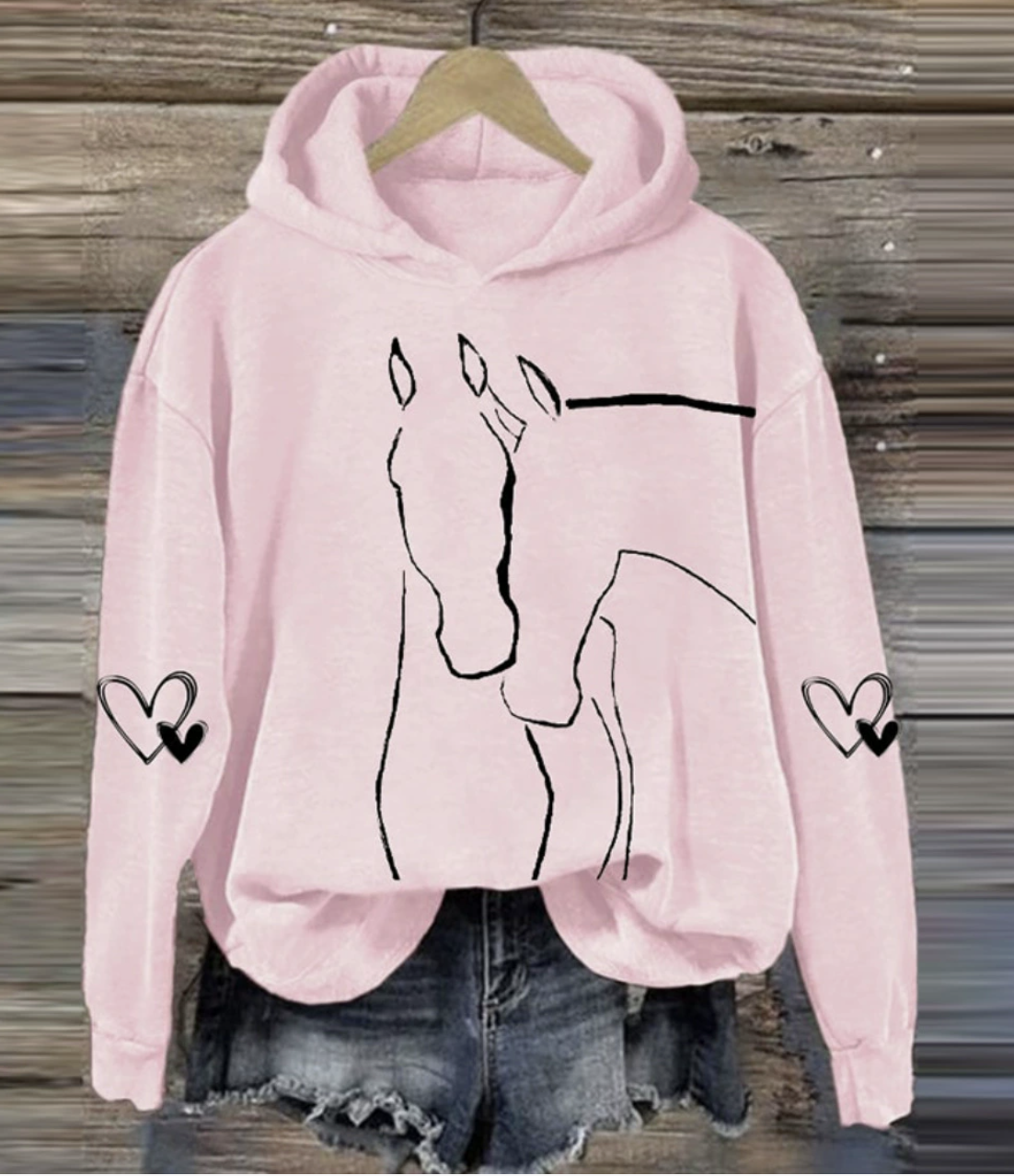 Love Pony Art Leisure Hoodie