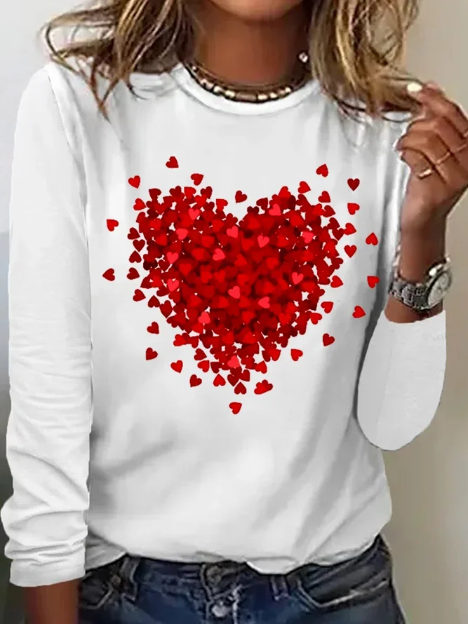 Casual Long Sleeve Round Neck T-Shirt