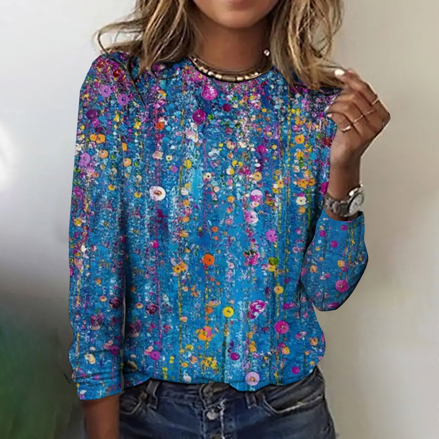 Regular Fit Floral Casual T-Shirt