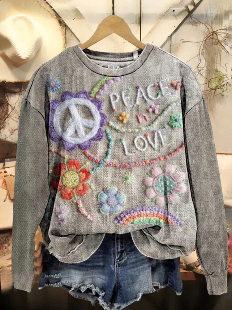 Hippie Casual Loose Printing Sweatshirt