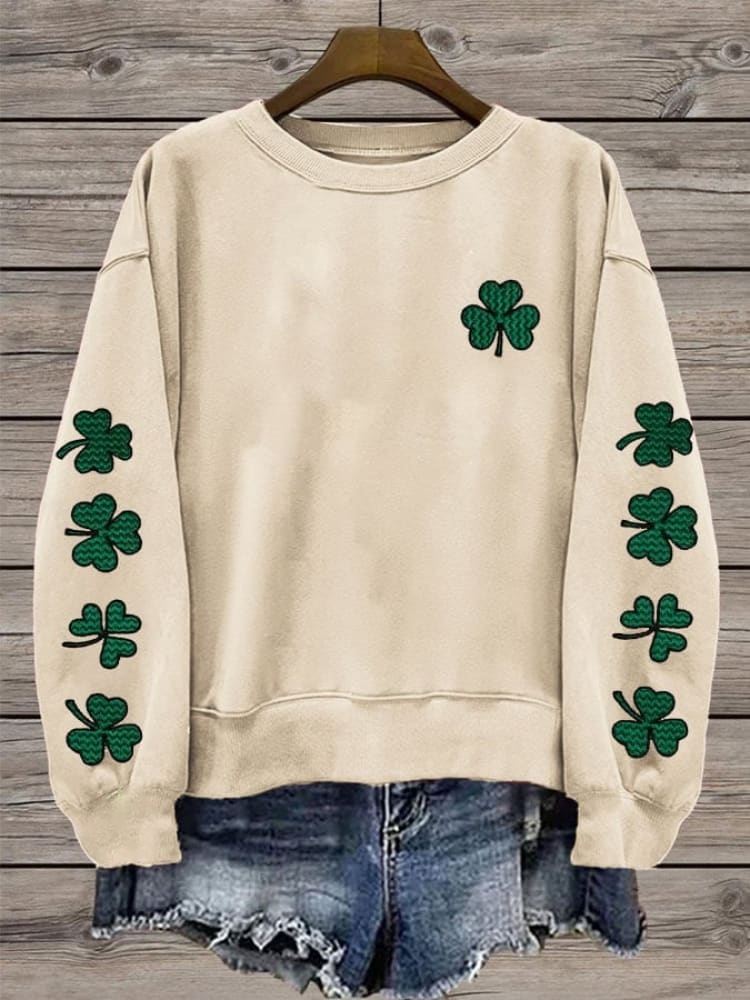 Women's St. Patrick's Day Shamrock Print Sweatshirt