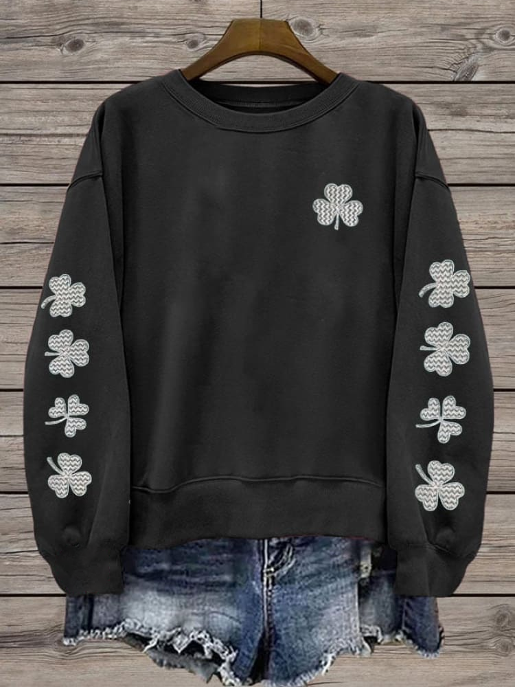 Women's St. Patrick's Day Shamrock Print Sweatshirt